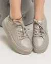 Pantofi casual dama piele naturala gri inchidere siret AW2023-30 1