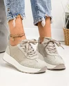 Pantofi casual dama piele naturala gri partial piele naturala intoarsa JY5290 4