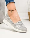 Pantofi casual dama piele naturala gri perforati cu inchidere slip-on JY3952 1
