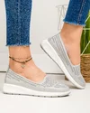 Pantofi casual dama piele naturala gri perforati cu inchidere slip-on JY3952 4