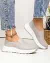Pantofi casual dama piele naturala gri perforati cu insertii elastice in lateral si inchidere slip-on JY3921 4