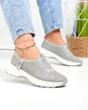 Pantofi casual dama piele naturala gri perforati cu talpa flexibila T6041 2