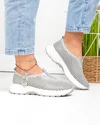 Pantofi casual dama piele naturala gri perforati cu talpa flexibila T6041 1