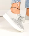 Pantofi casual dama piele naturala gri perforati partial si cusatura decorativa in varf JY3882 5