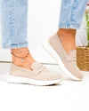 Pantofi casual dama piele naturala intoarsa bej cu talpa flexibila T-2810 4
