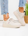 Pantofi casual dama piele naturala intoarsa bej cu varf rotund F001-879 4