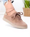 Pantofi casual dama piele naturala intoarsa kaki cu inchidere sireturi T-2646 4