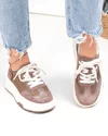 Pantofi casual dama piele naturala intoarsa kaki cu material sintetic G10-A03-1 3