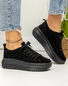 Pantofi casual dama piele naturala intoarsa negri cu talpa groasa F001-750 2