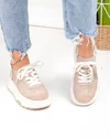 Pantofi casual dama piele naturala intoarsa si material sintetic bej G10-A03-1 5