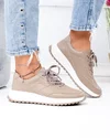 Pantofi casual dama piele naturala kaki cu inchidere sireturi F001-973 4