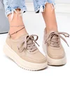 Pantofi casual dama piele naturala kaki cu inchidere sireturi T-6052 3