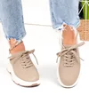 Pantofi casual dama piele naturala kaki cu talpa bej F002-534 5