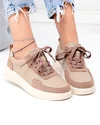 Pantofi casual dama piele naturala kaki cu talpa bej T-2651 4