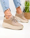 Pantofi casual dama piele naturala kaki cu talpa groasa F002-290 3