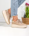 Pantofi casual dama piele naturala kaki cu talpa groasa F002-290 2