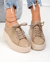 Pantofi casual dama piele naturala kaki cu talpa groasa F002-397 6