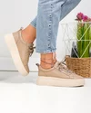 Pantofi casual dama piele naturala kaki cu talpa groasa F002-397 5