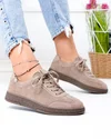 Pantofi casual dama piele naturala kaki cu varf rotund F001-969 1