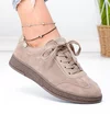 Pantofi casual dama piele naturala kaki cu varf rotund F001-969 2