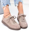 Pantofi casual dama piele naturala kaki cu varf rotund F001-969 3