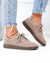 Pantofi casual dama piele naturala kaki cu varf rotund F001-969 4