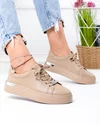 Pantofi casual dama piele naturala kaki cu varf rotund F005-029 4