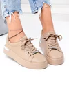 Pantofi casual dama piele naturala kaki cu varf rotund F005-029 2