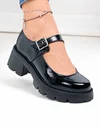 Pantofi casual dama piele naturala lacuita captusiti cu inchidere catarama WIZ0326 3