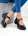 Pantofi casual dama piele naturala lacuita captusiti cu inchidere catarama WIZ0326 4