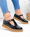 Pantofi casual dama piele naturala lacuita negri captusiti WIZ0126 2
