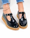 Pantofi casual dama piele naturala lacuita negri captusiti WIZ0126 3