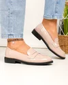Pantofi casual dama piele naturala lacuita roz cu talpa neagra si inchidere slip-on TN6502-1 3