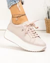 Pantofi casual dama piele naturala lila cu talpa alba si inimioara metalica F001-775 2