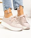 Pantofi casual dama piele naturala lila cu talpa alba si inimioara metalica F001-775 3