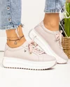 Pantofi casual dama piele naturala lila cu talpa alba si inimioara metalica F001-775 4