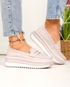 Pantofi casual dama piele naturala lila cu talpa groasa si cusatura frontala F001-776 4