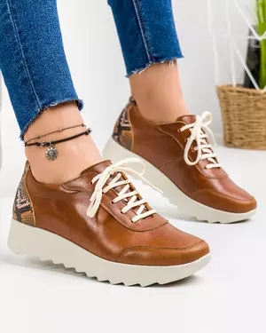 Pantofi casual dama piele naturala maro VILLAPRN