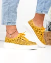 Pantofi casual dama piele naturala mustar cu model perforat JY3230 5