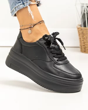 Pantofi casual dama piele naturala negri captusiti cu piele naturala F001-772