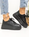 Pantofi casual dama piele naturala negri captusiti cu piele naturala F001-772 4