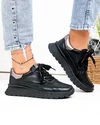 Pantofi casual dama piele naturala negri captusiti F001-892 4