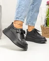 Pantofi casual dama piele naturala negri cu accesoriu lateral T-5807 5