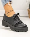Pantofi casual dama piele naturala negri cu accesoriu piele lucioasa PC820 1