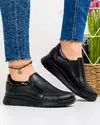 Pantofi casual dama piele naturala negri cu fermoar lateral NAMIB205 2