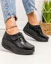 Pantofi casual dama piele naturala negri cu inchidere scai F003-001 2