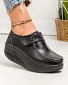 Pantofi casual dama piele naturala negri cu inchidere scai F003-001 1