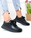 Pantofi casual dama piele naturala negri cu inchidere sireturi F001-973 2
