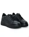 Pantofi casual dama piele naturala negri cu inchidere sireturi PC206 9