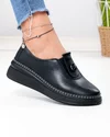 Pantofi casual dama piele naturala negri cu inchidere slip-on JY6709 4